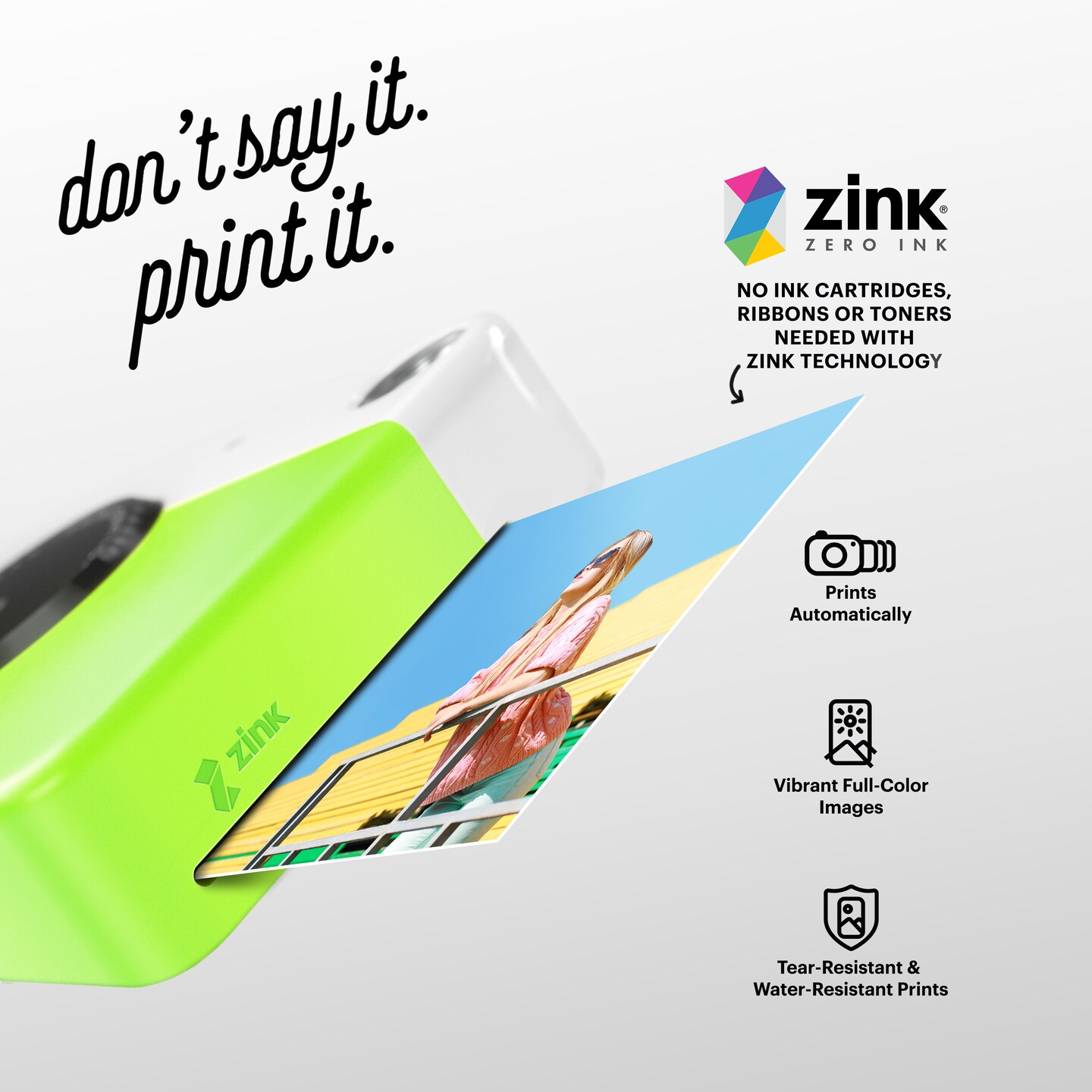 KODAK Printomatic Digital Instant Print Camera, Supports Sticky-Backed 2x3&#x22; Zink Photo Paper