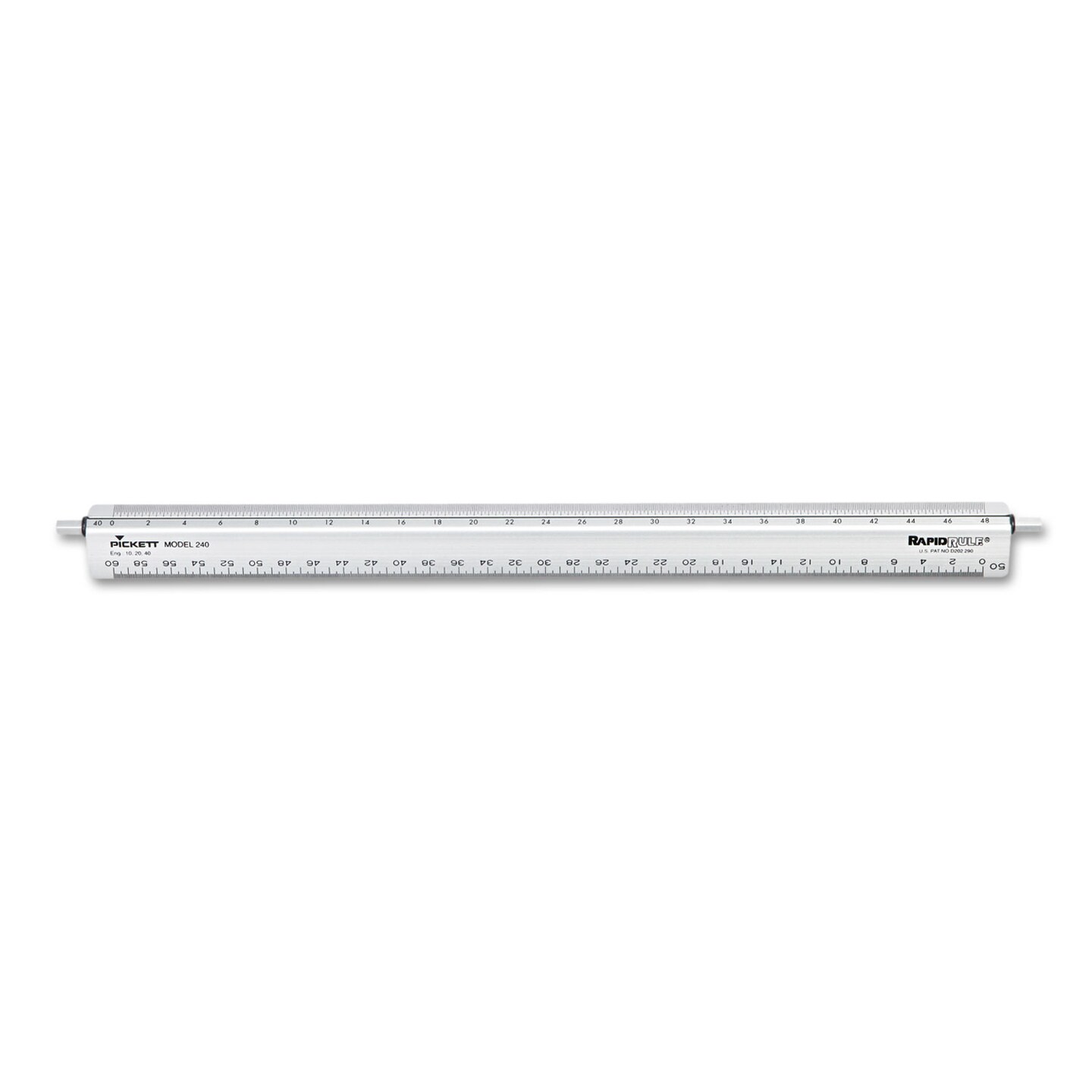 Chartpak/Pickett Adjustable Triangular Scale Aluminum Engineers Ruler 12 Silver