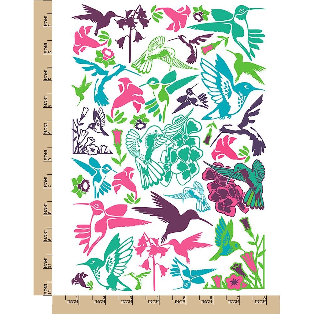 Hummingbirds and Flowers Temporary Tattoo Water Resistant Fake Body Art Set Collection