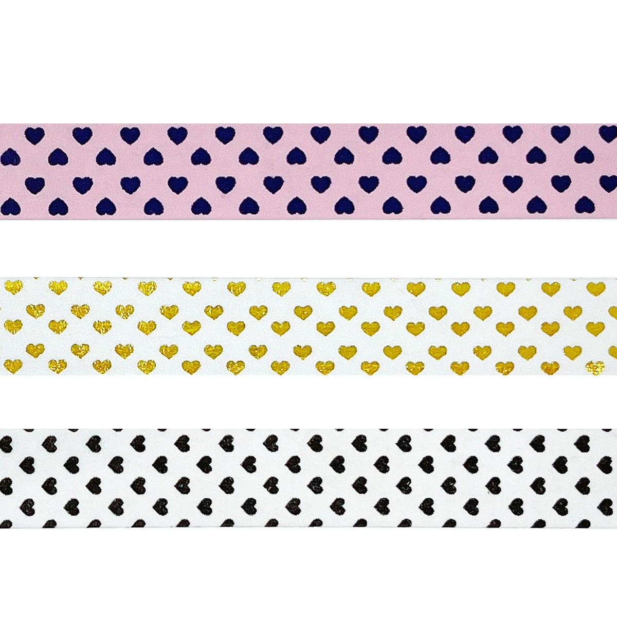 Wrapables Masking Tape Washi Tapes Valentine Hearts Washi Tape Set of 3