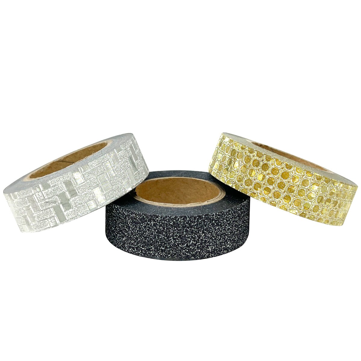 Wrapables Glitter and Shine Washi Tapes Decorative Masking Tapes (Set of 3)