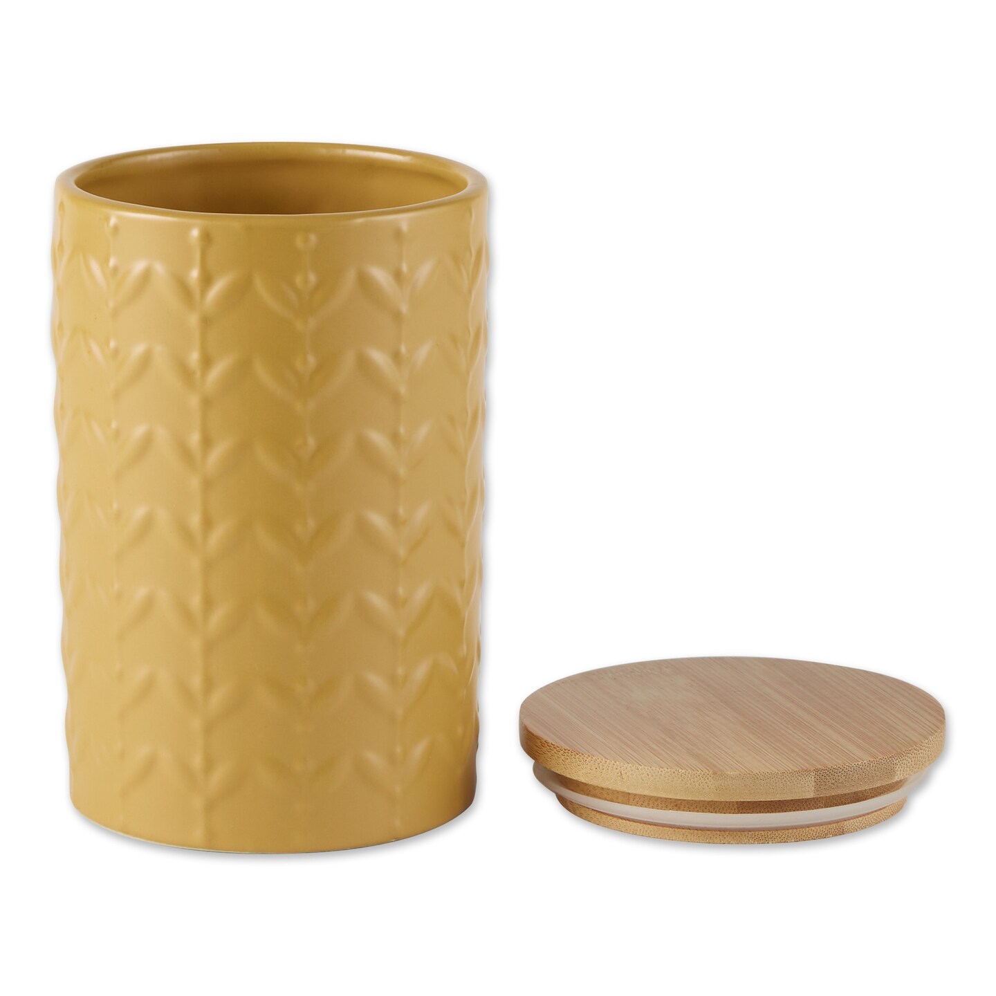 DII Honey Gold Matte Retro Vine Texture Ceramic Canister (Set of 3)