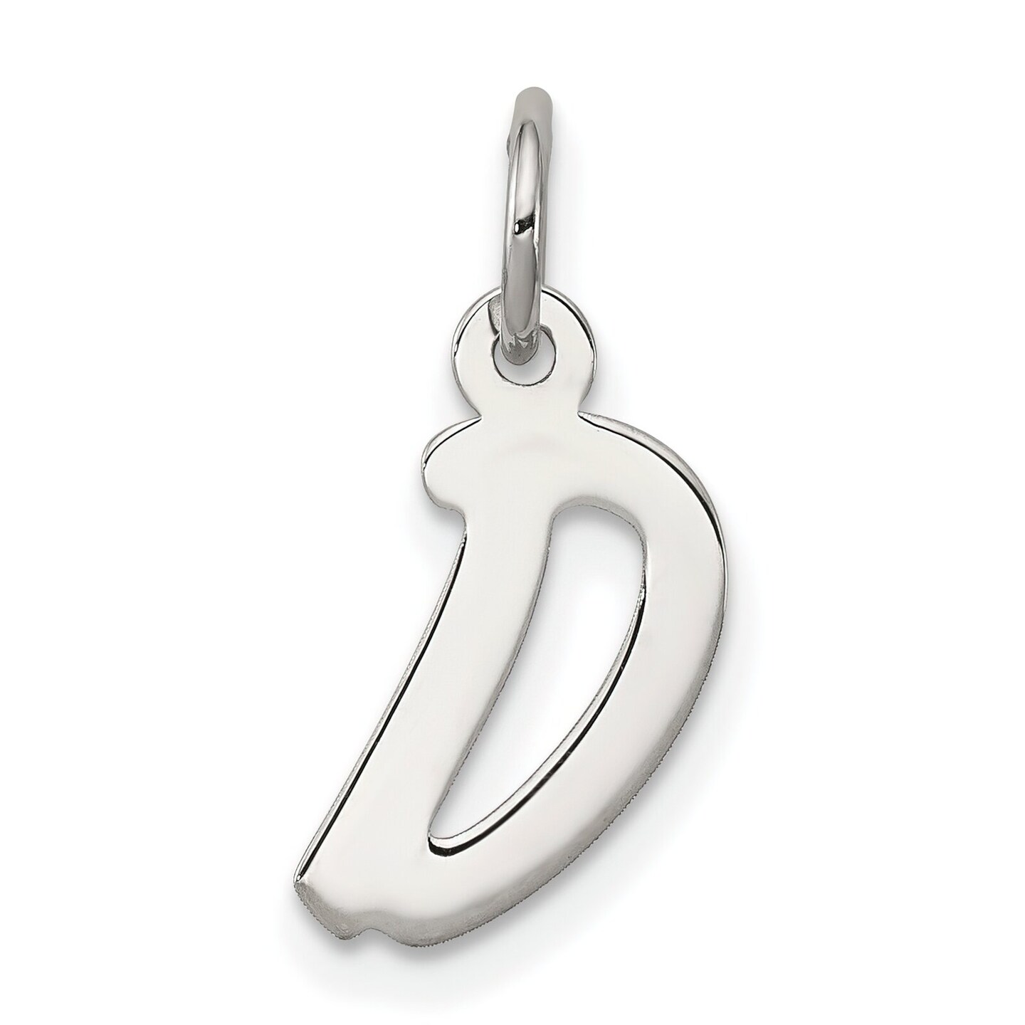 Letter D Alphabet Charm, Sterling silver