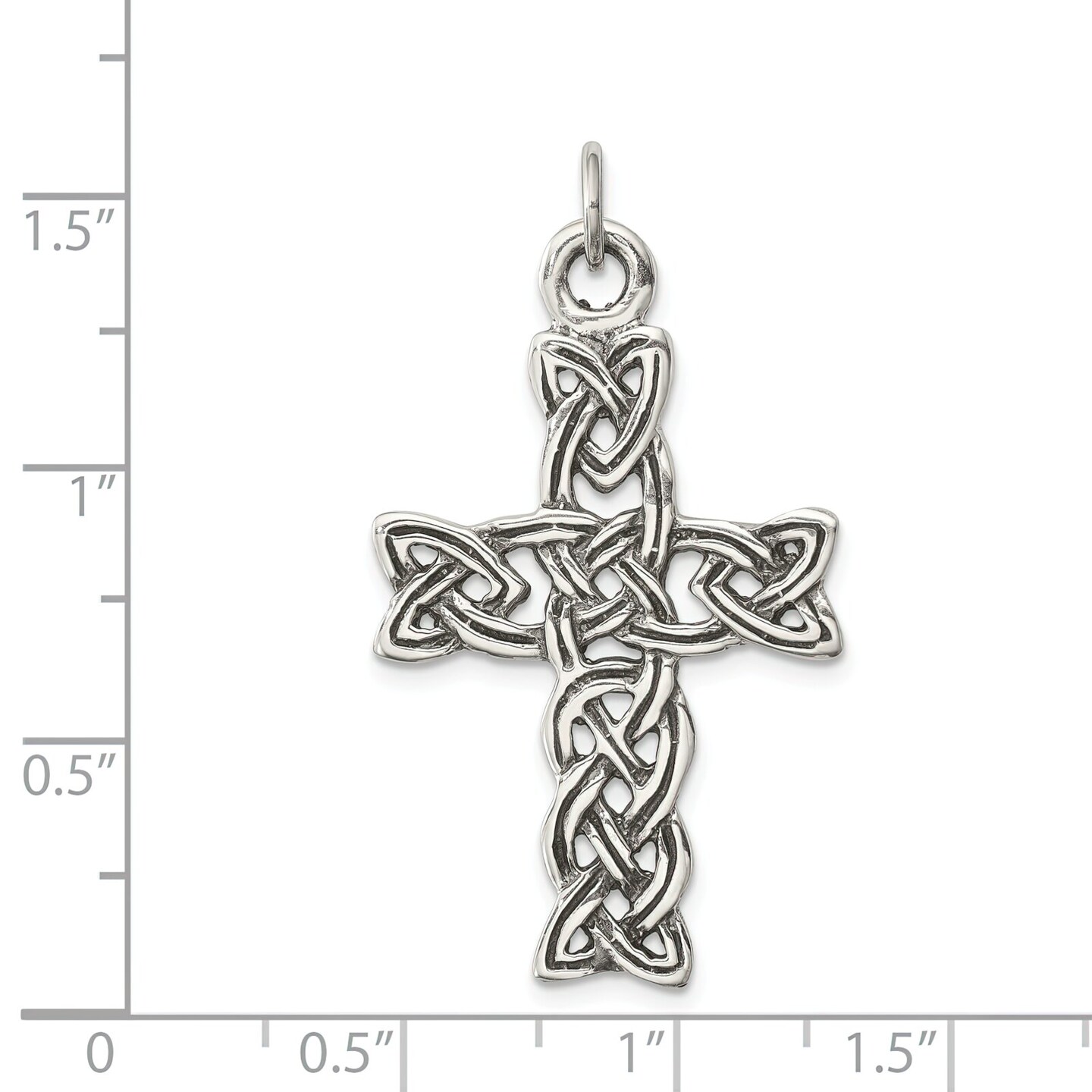 Sterling Silver Celtic Cross Charm Jewerly 37mm x 23mm