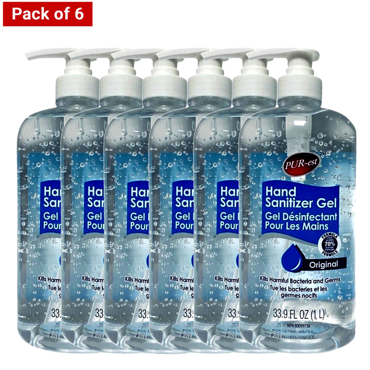 Purest   Hand Sanitizer Pump 500 ML - (6 Pack)
