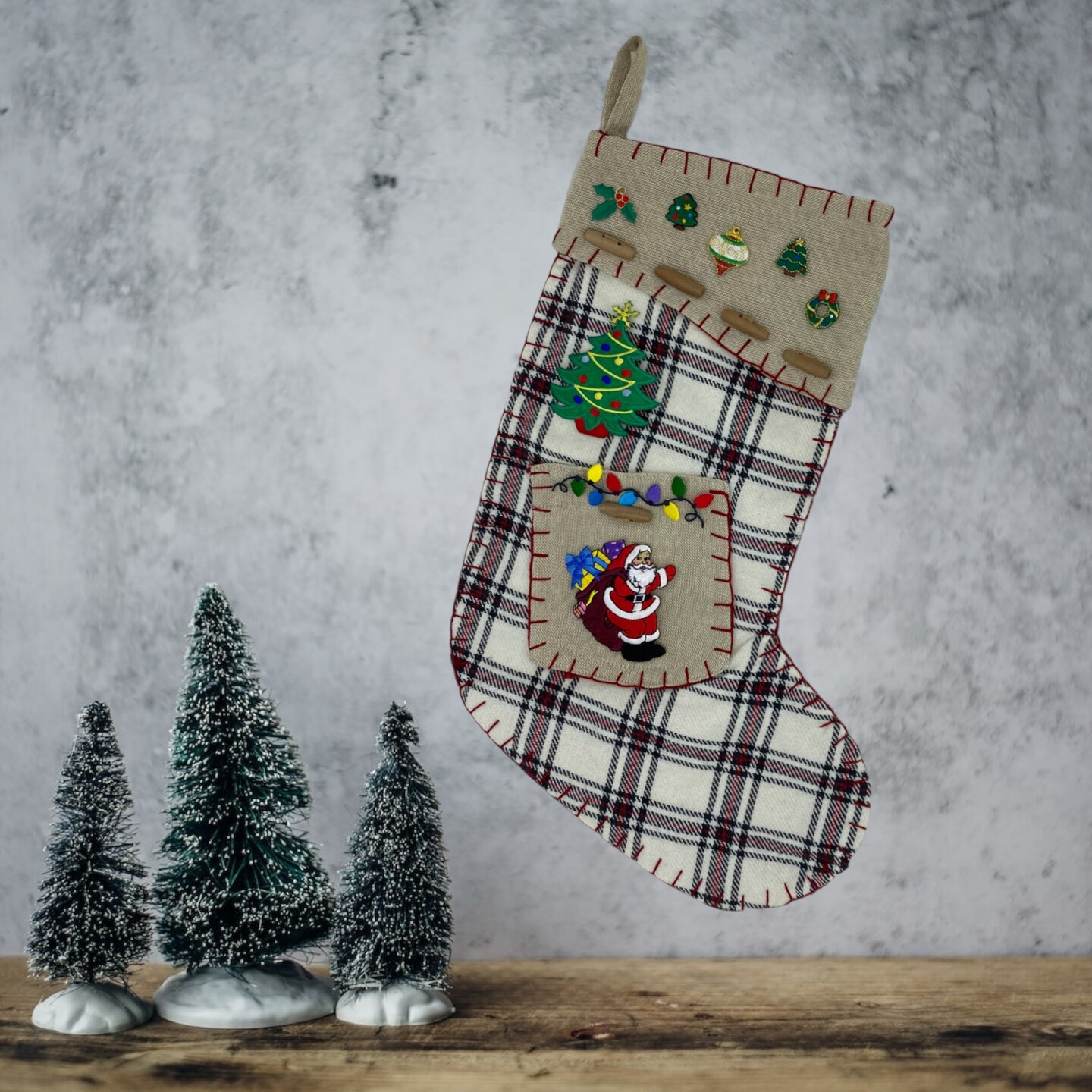 Christmas Tree, Miniature Patches, Embroidered, Iron on Patch