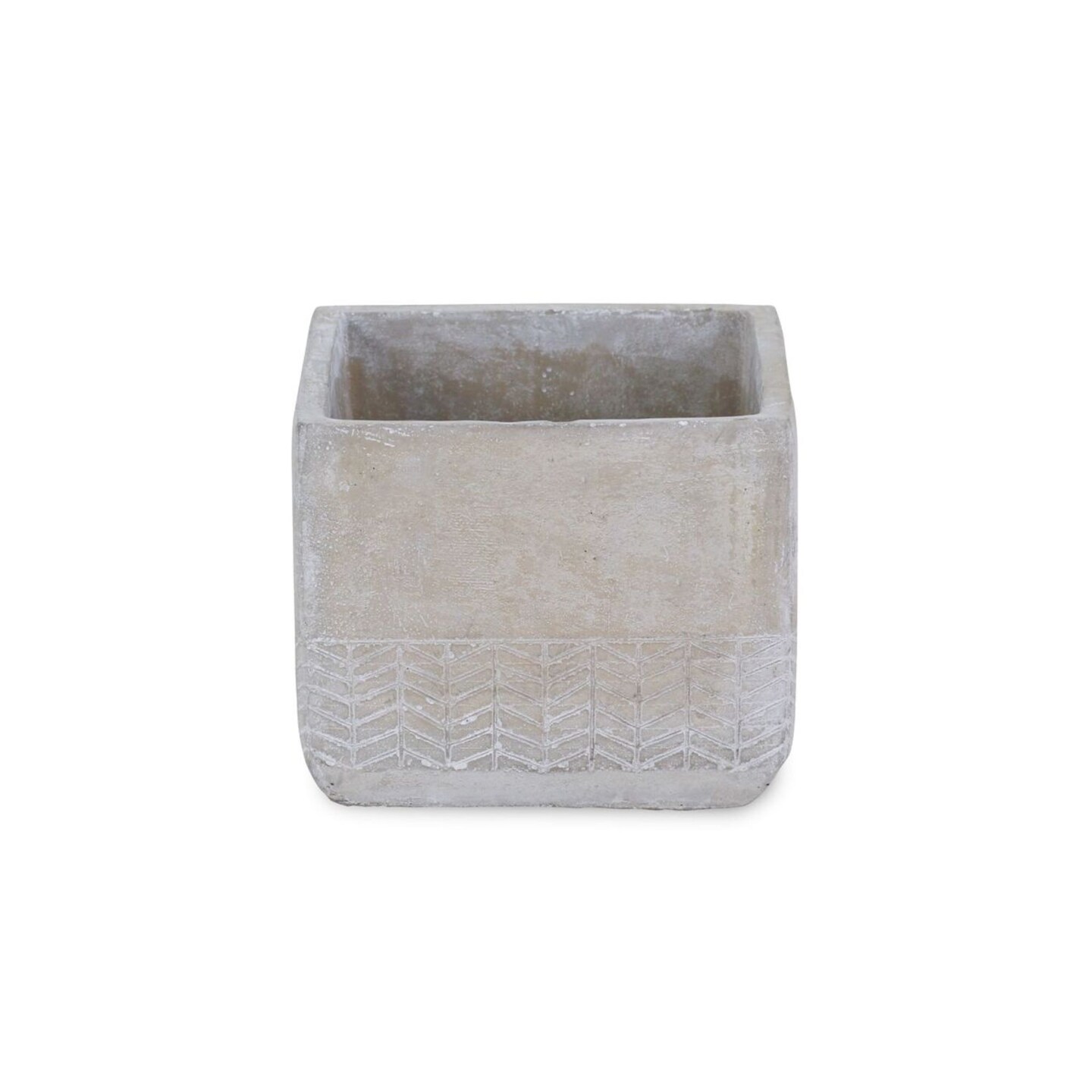 Contemporary Home Living 6&#x22; Gray Handcrafted Square Planter Pot