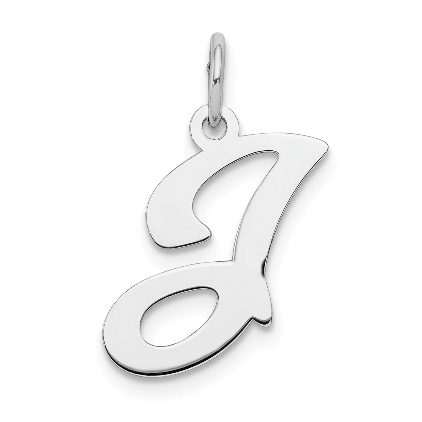 Sterling Silver Stamped Initial Letter J Charm Pendant Jewerly 20mm x 12mm