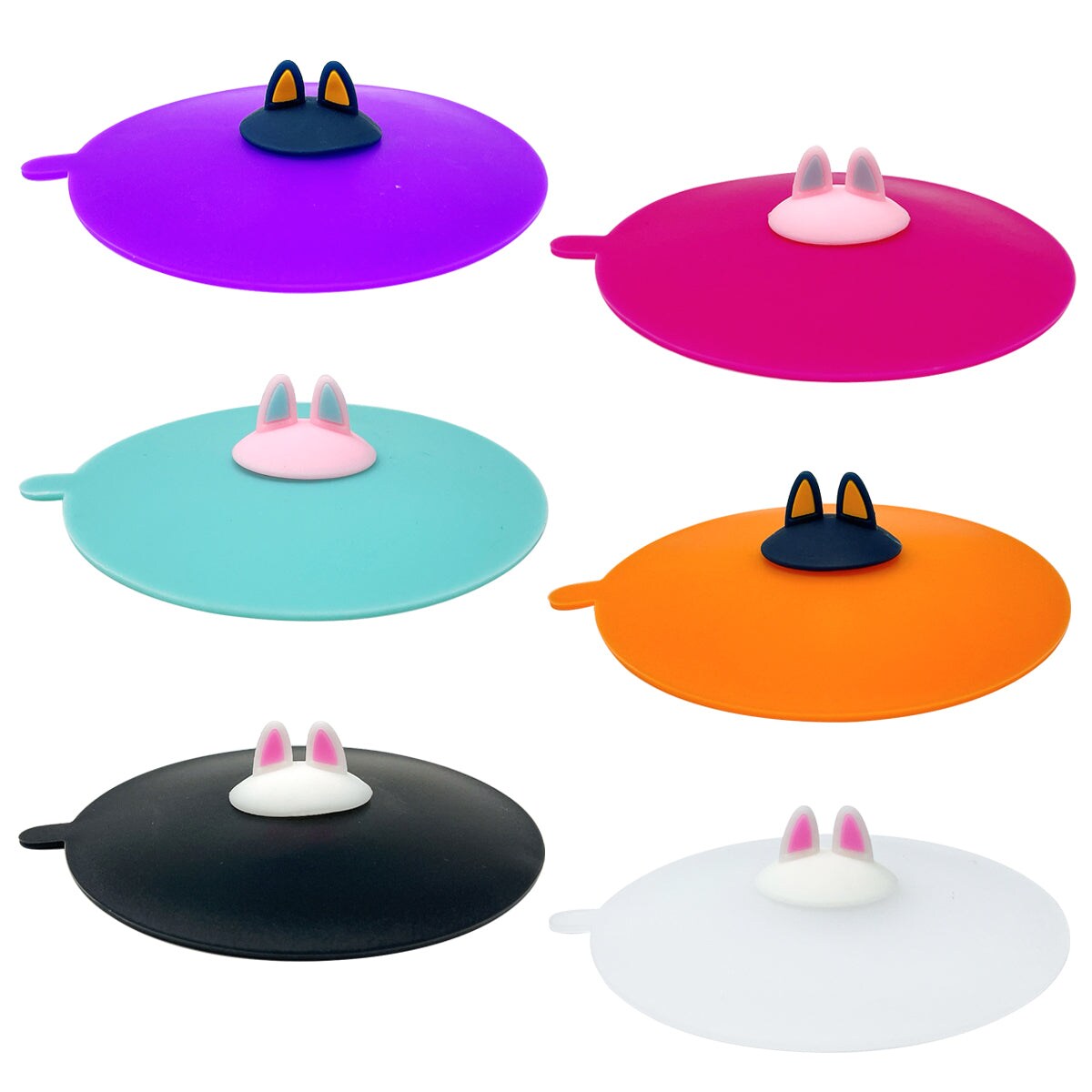 Wrapables® Silicone Cup Lids, Anti-Dust Airtight Mug Covers for Hot and Cold Beverages (Set of 6)