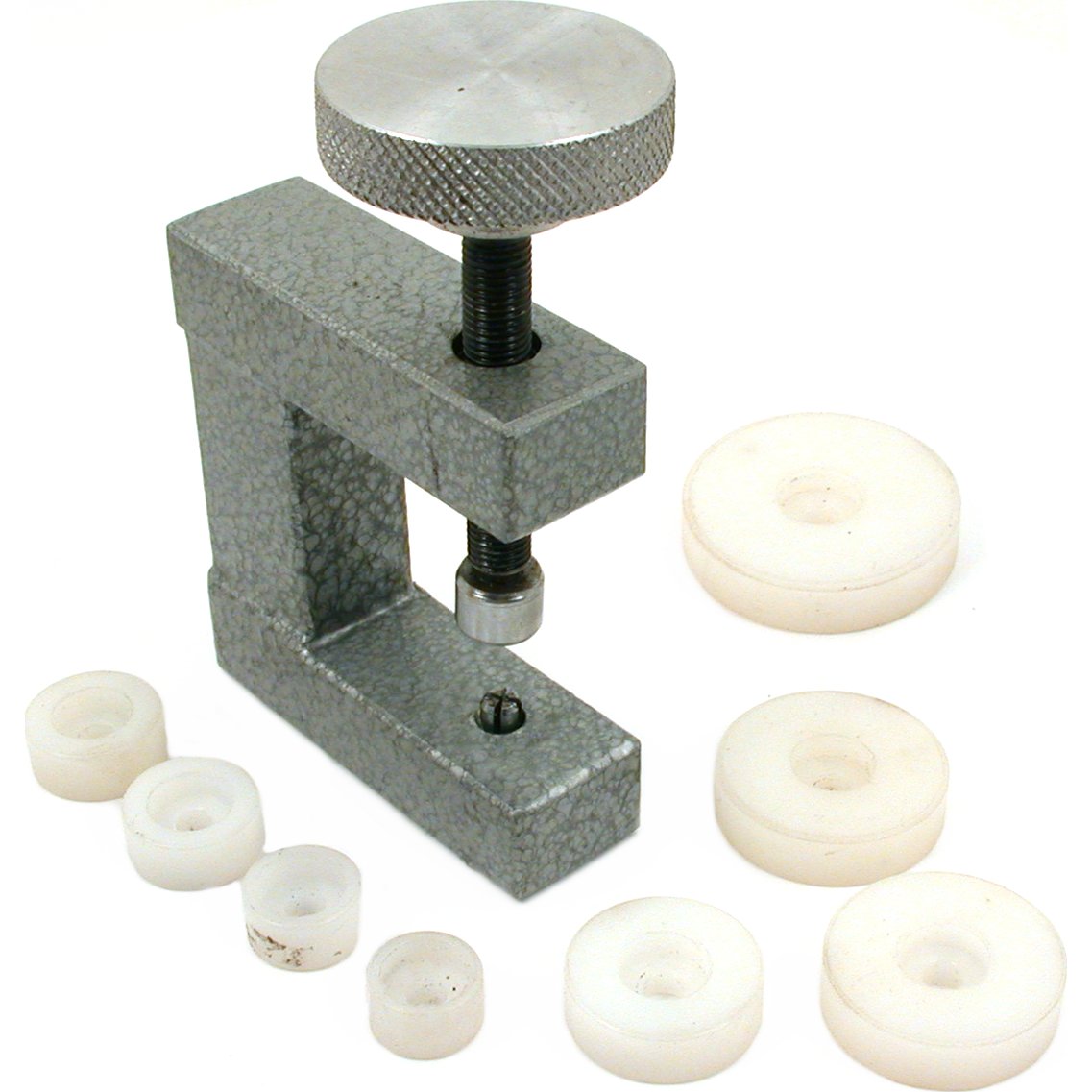 2 Watch Case Closing Presses Each  w/ 8 Nylon Dies Watchmaker Workshop Repair
