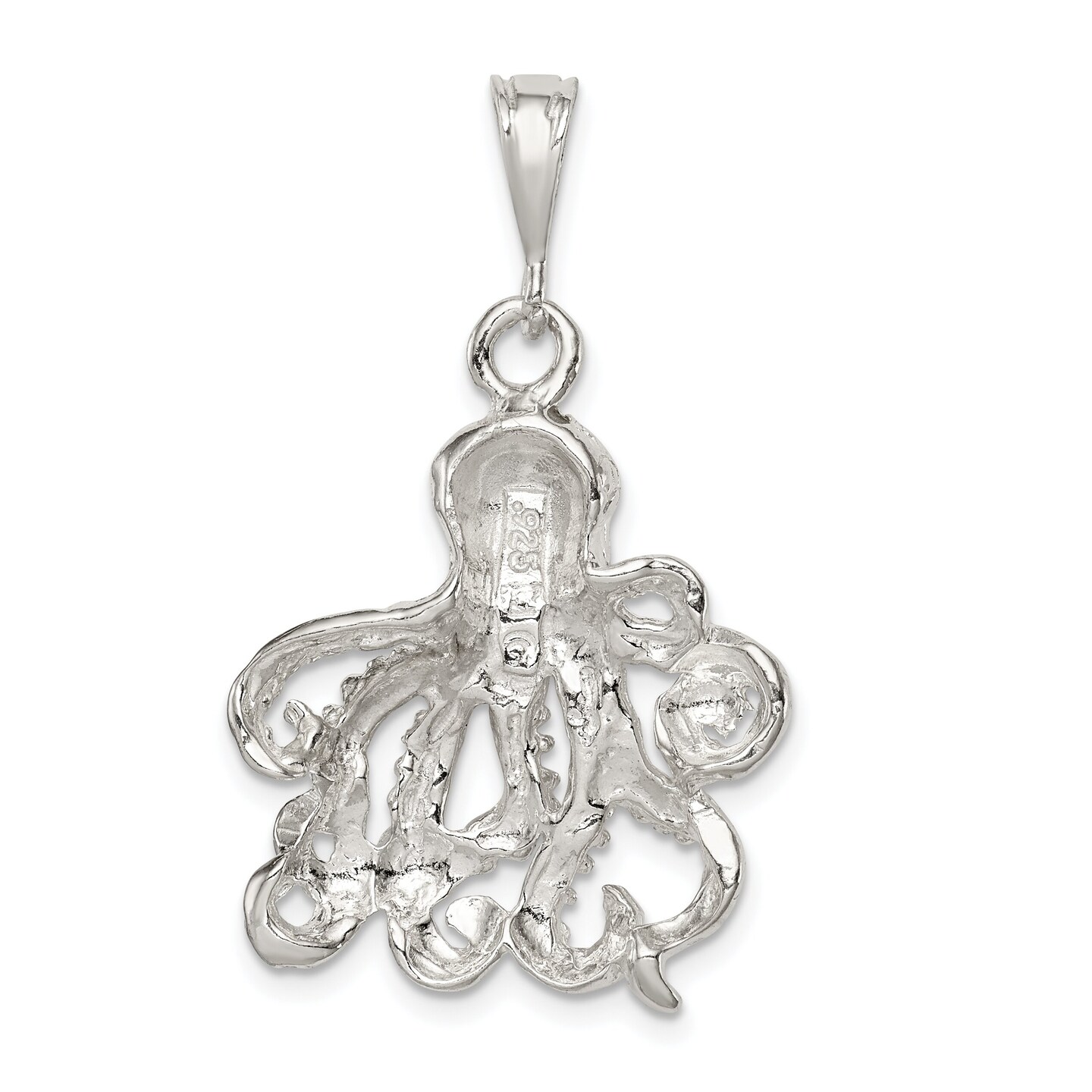 Sterling Silver Octopus Charm Pendant Jewelry Sea Life 26mm x 22mm