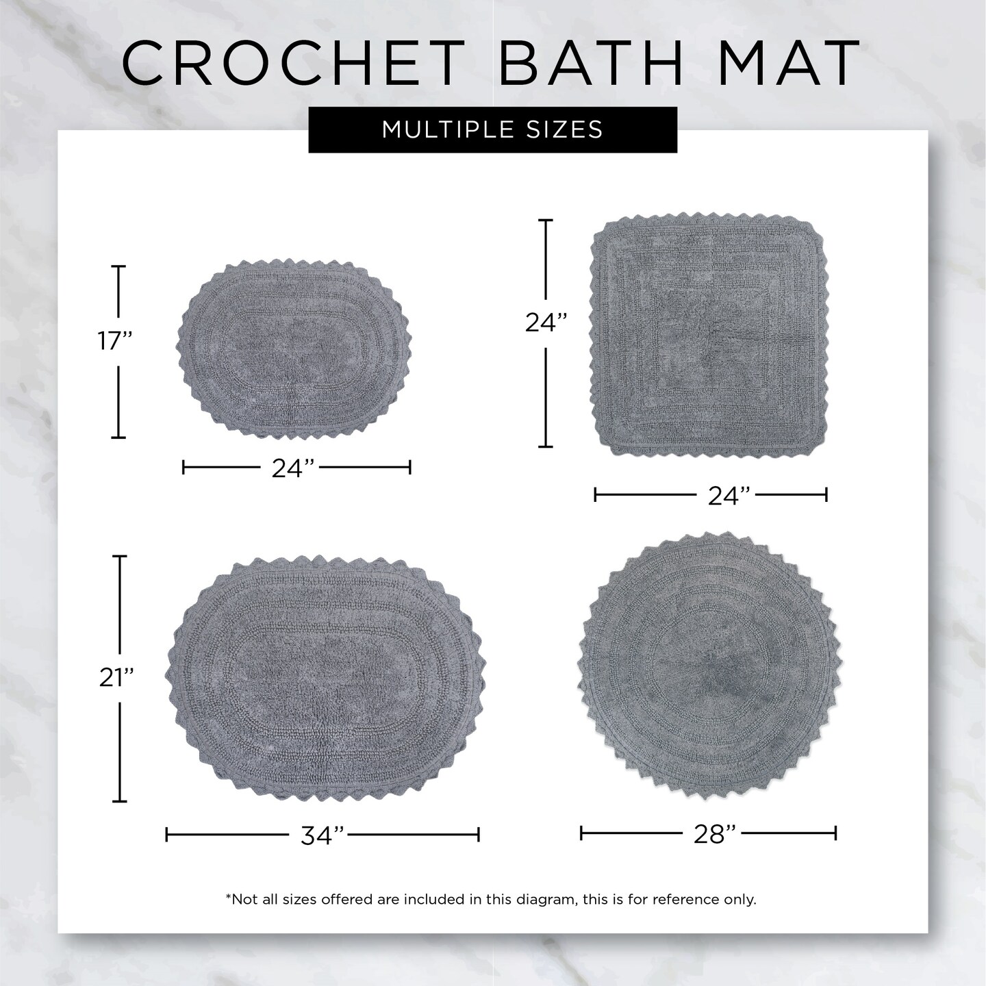 DII Dusty Lilac Small Oval Crochet Bath Mat