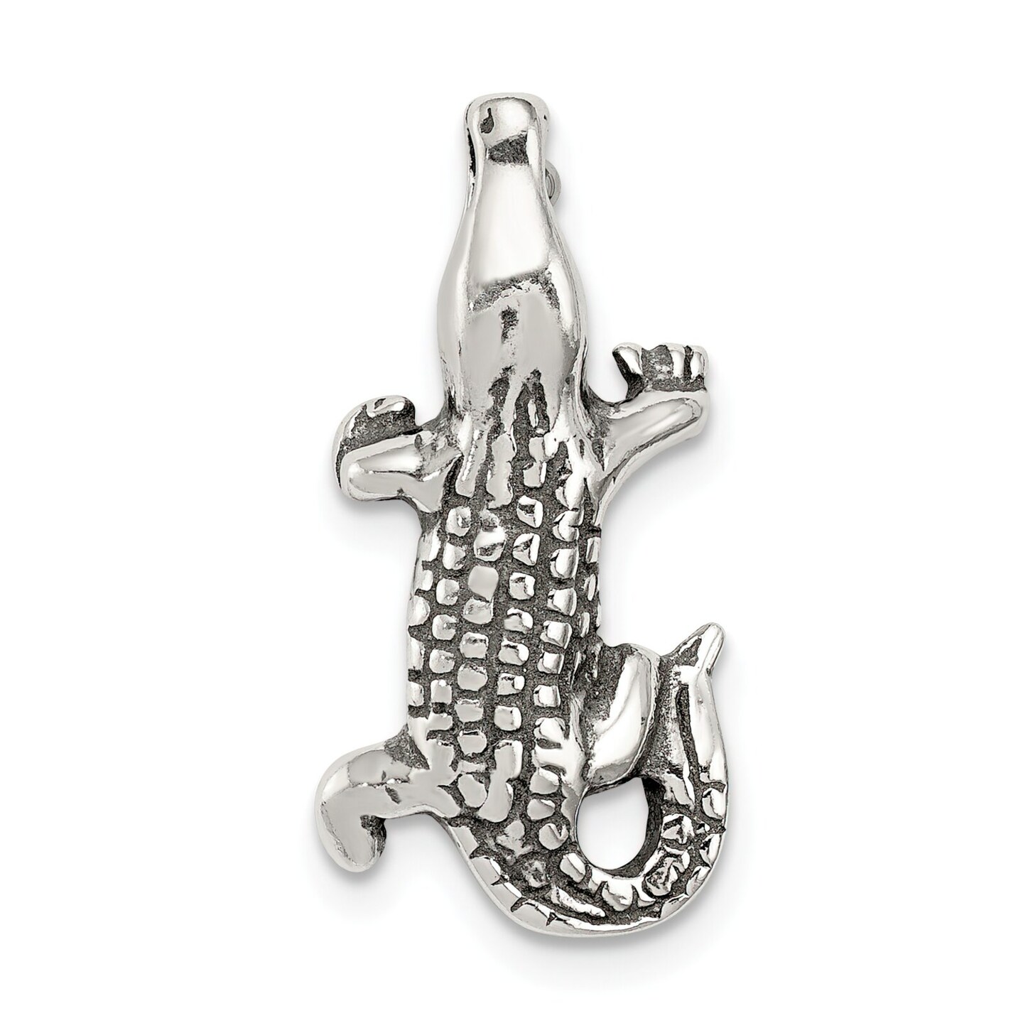 Alligator Charm Sterling Silver Antiqued Finish Alligator Charm Sterling Silver Antiqued Finish
