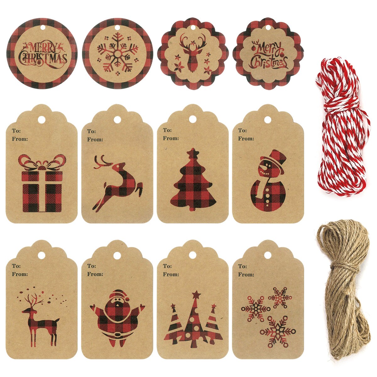 Christmas Gift Tags String, Pack Gift Tags Christmas