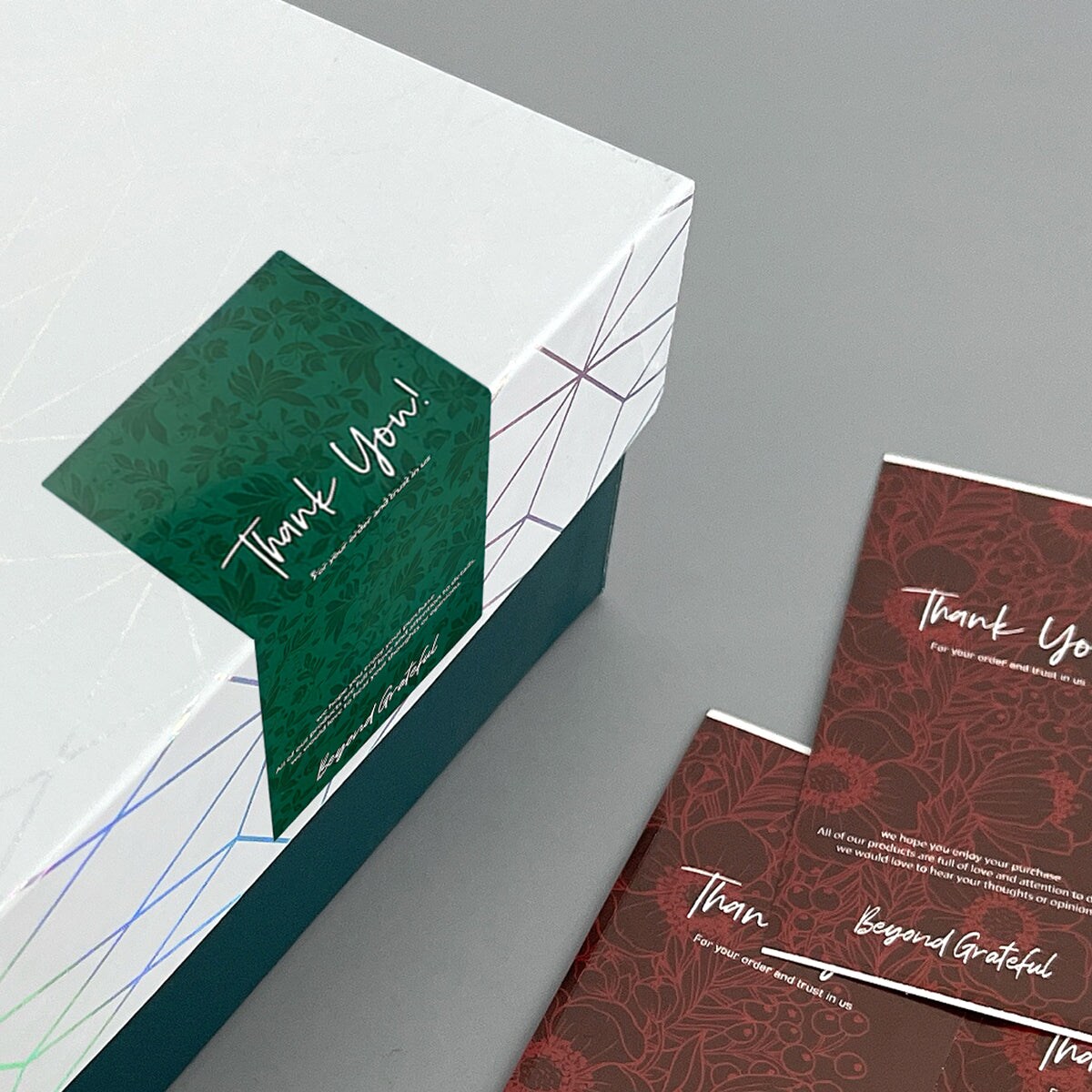 Wrapables 4" x 2" Rectangular Thank You Sealing Stickers and Labels for Packages, Boxes, Bags, Small Business, Gifts (100pcs)