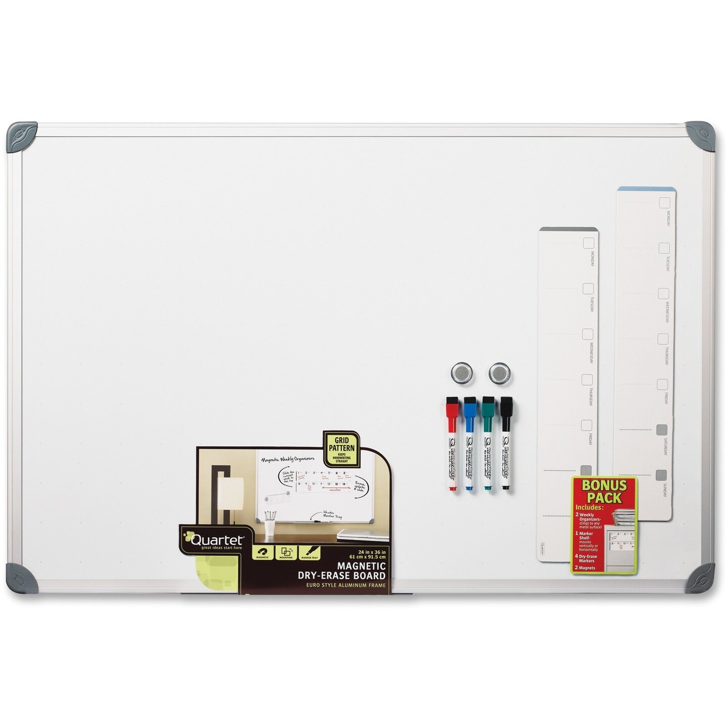 Quartet Magnetic Dry-Erase Board Organizer 2x3 AL