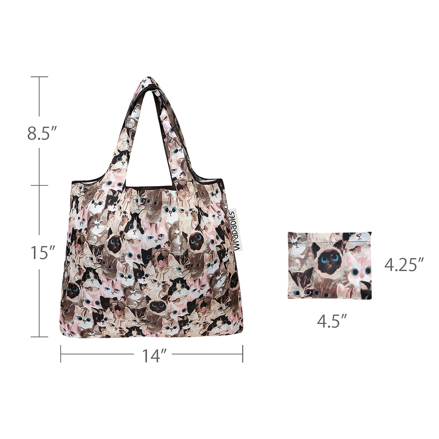 Wrapables Small Foldable Tote Nylon Reusable Grocery Bags