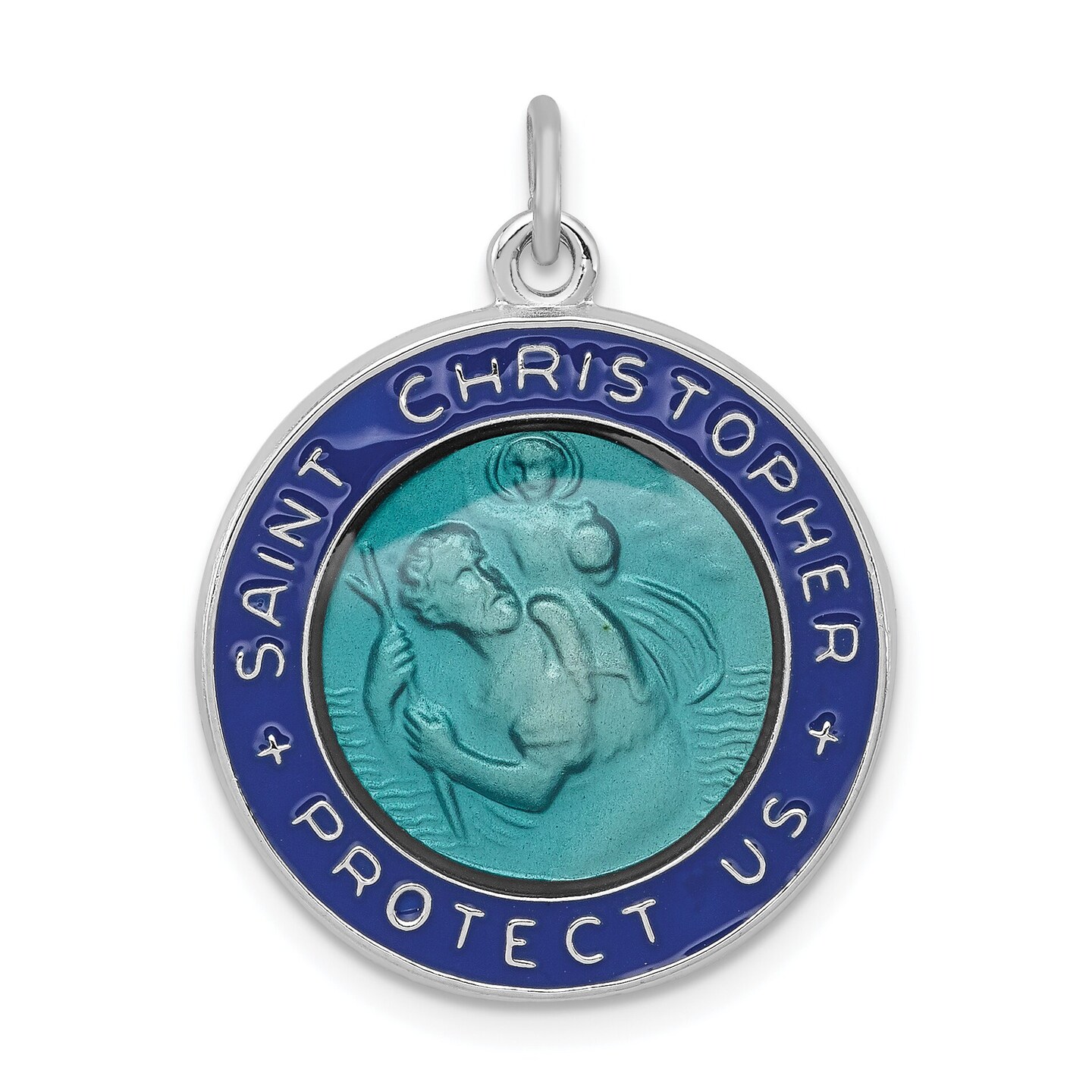 Sterling Silver Resin Saint Christopher Round Medal | Michaels