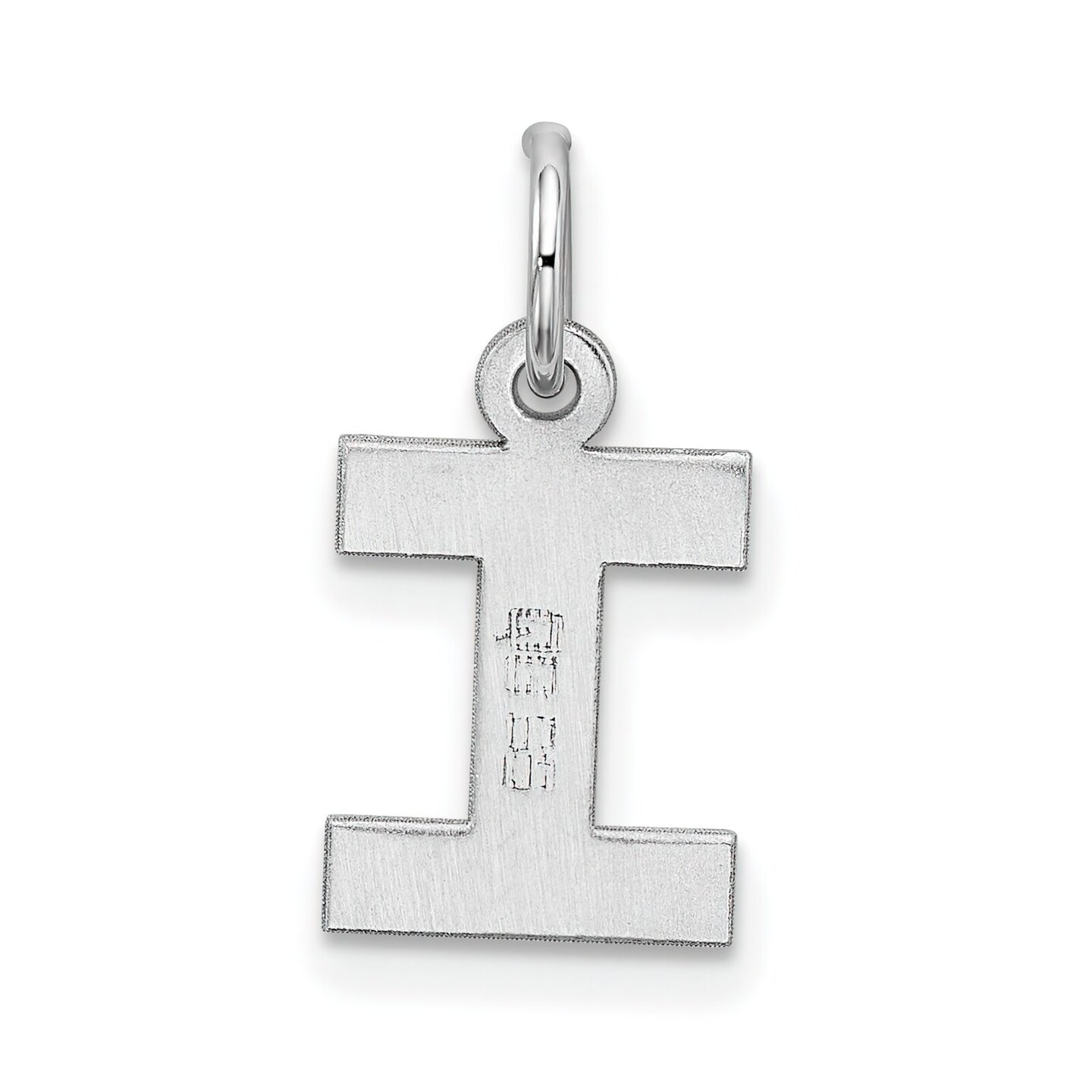 Sterling Silver Small Block Initial Letter I Charm Jewerly 16mm x 10mm