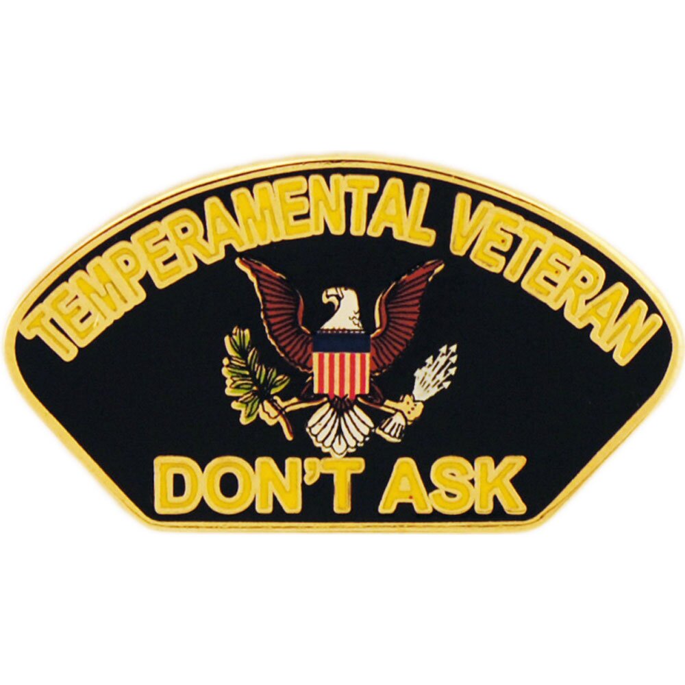 Eagle Emblems Pin-Fun, Tempermental Vet. (1-1/4&#x22;)