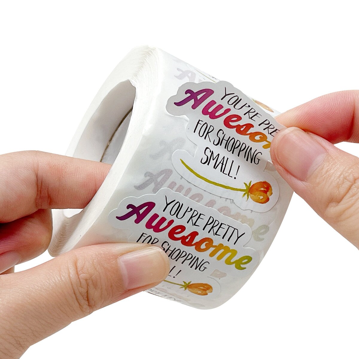 Wrapables You&#x27;re Awesome Small Business Thank You Stickers Roll, Sealing Stickers and Labels for Boxes, Envelopes, Bags and Packages (500pcs)