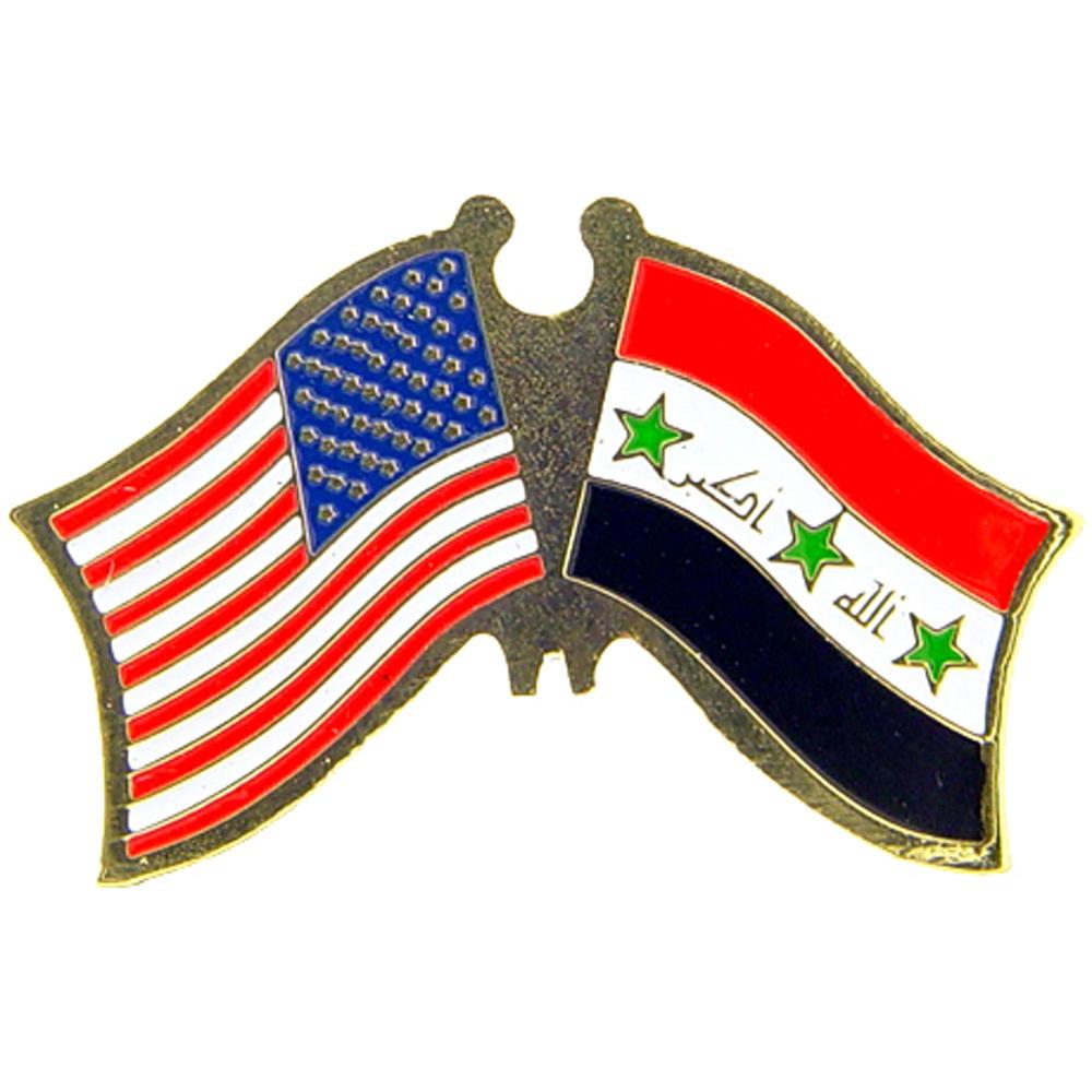 American &#x26; Iraq Flags Pin 1&#x22;