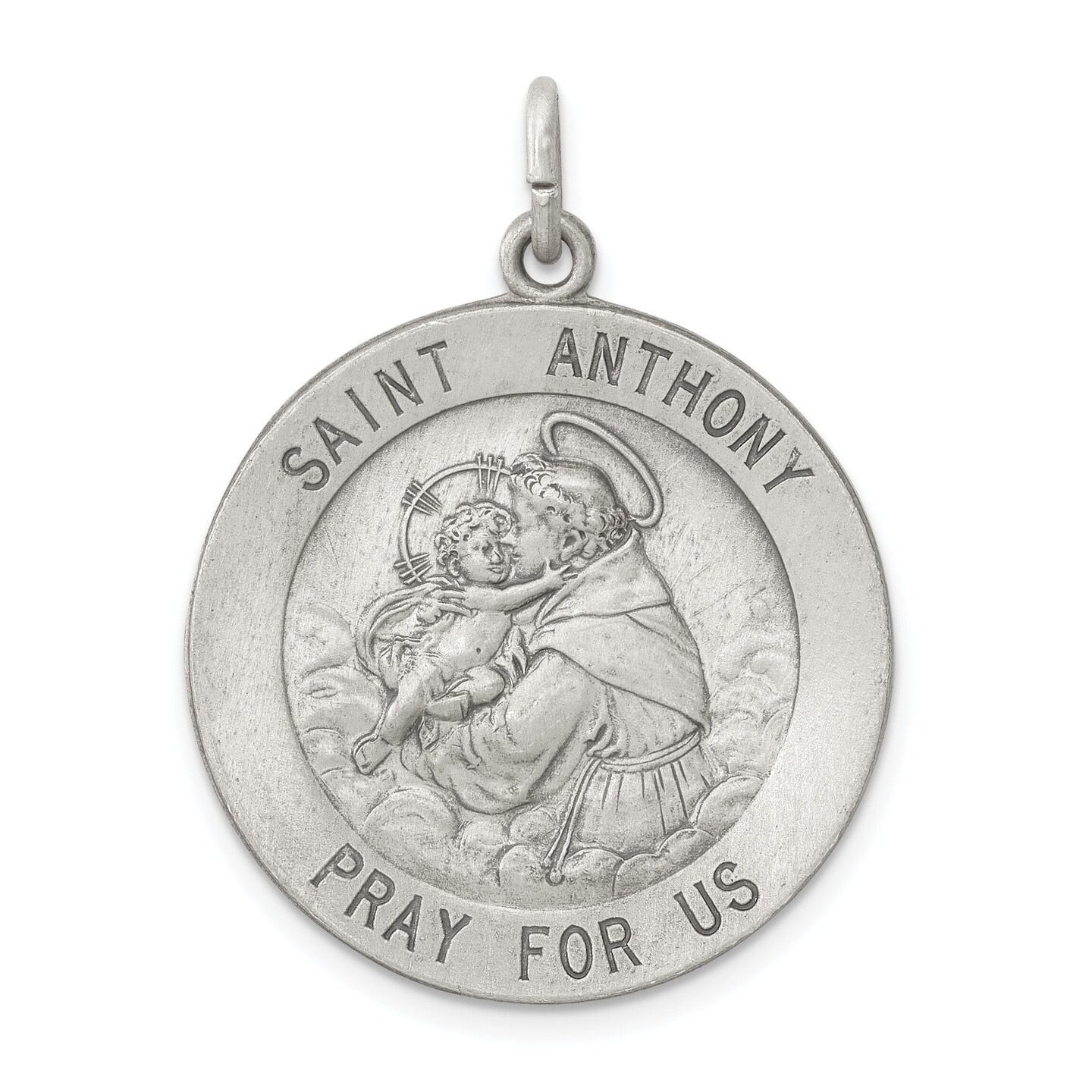 Sterling Silver Saint Anthony Round Medal