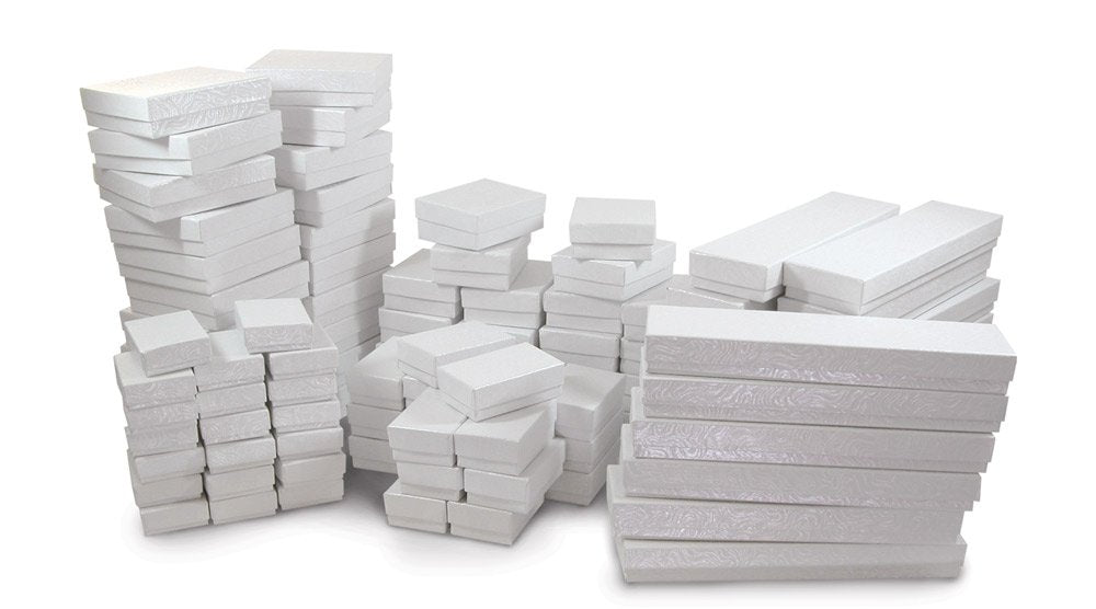 Jewelry Boxes Assortment White Swirl (Package of 100)