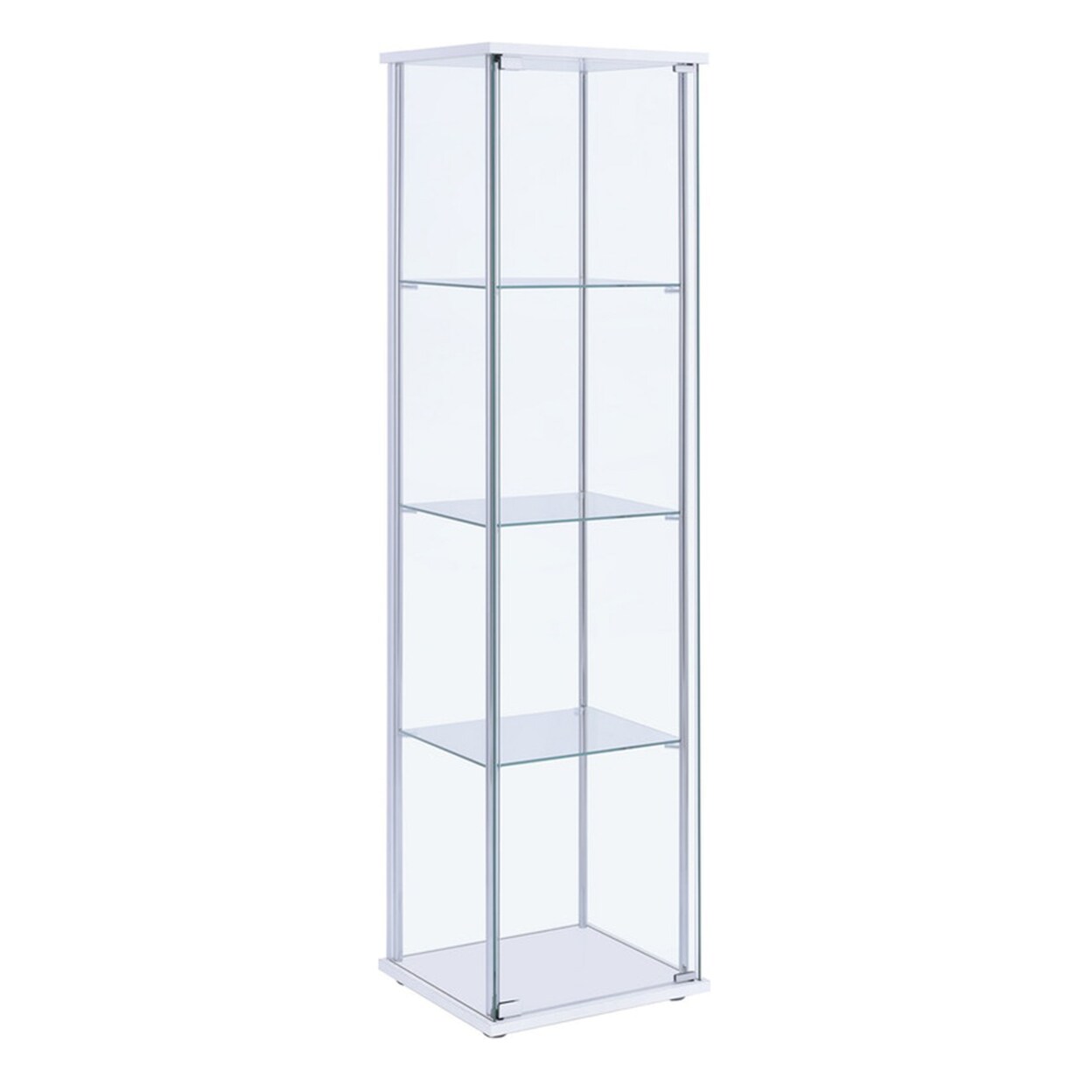 Clear Glass/Aluminum Storage Cabinet