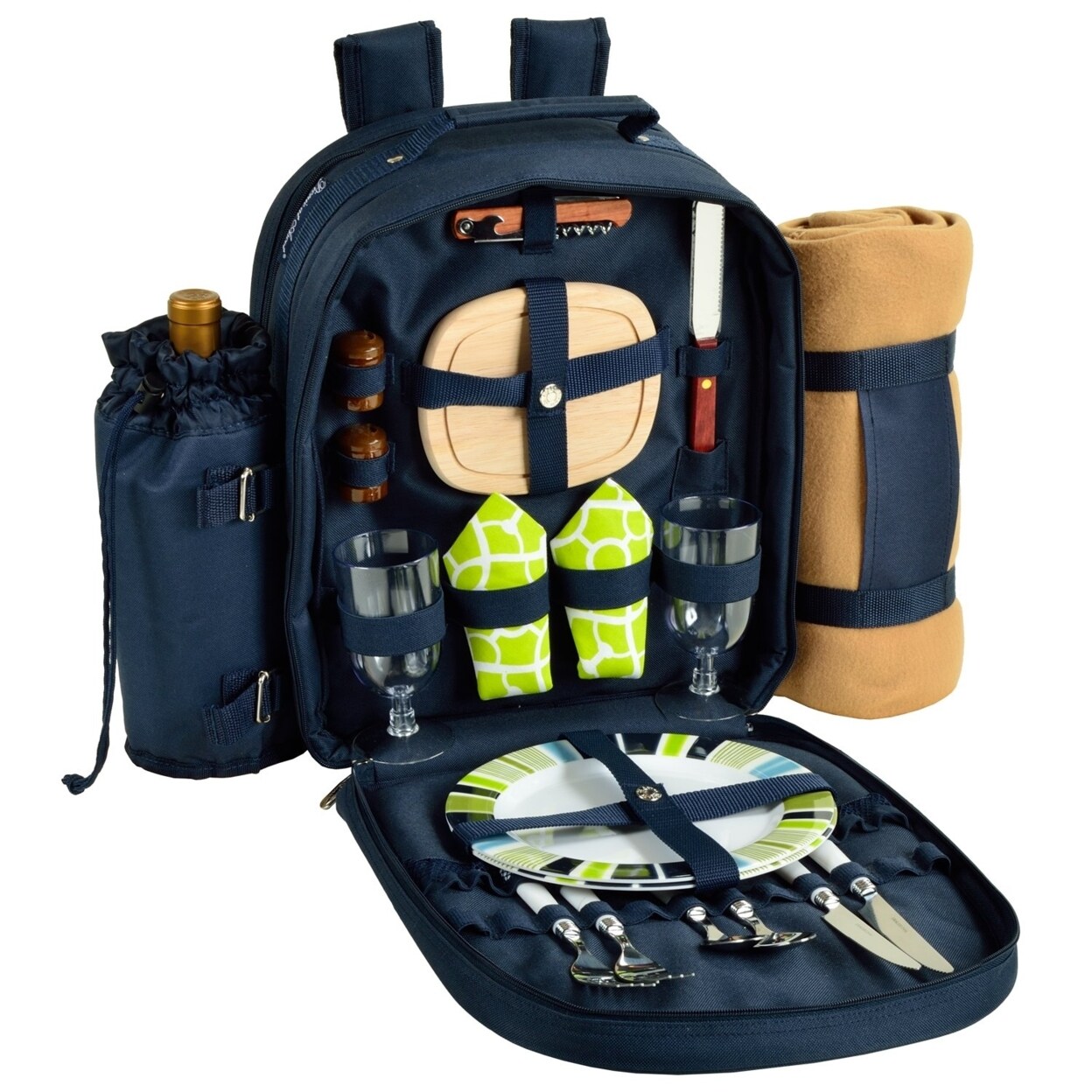 Picnic at Ascot Picnic Backpack with Service for 2 with Blanket (080X)