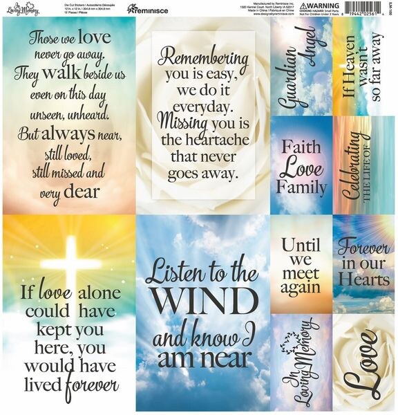 Reminisce In Loving Memory 12x12 Poster Stickers