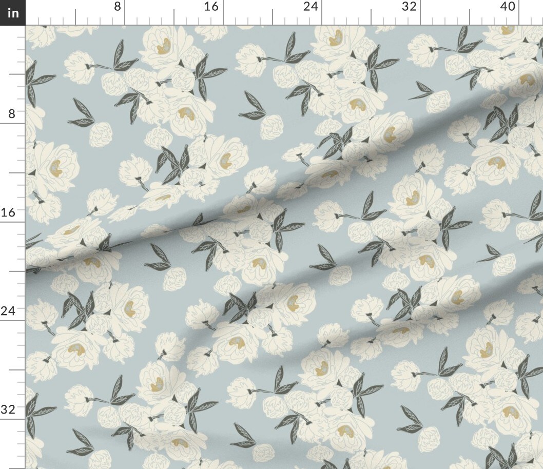 Petal Signature Cotton By The Yard Or Fat Quarter Cream Peonies Light