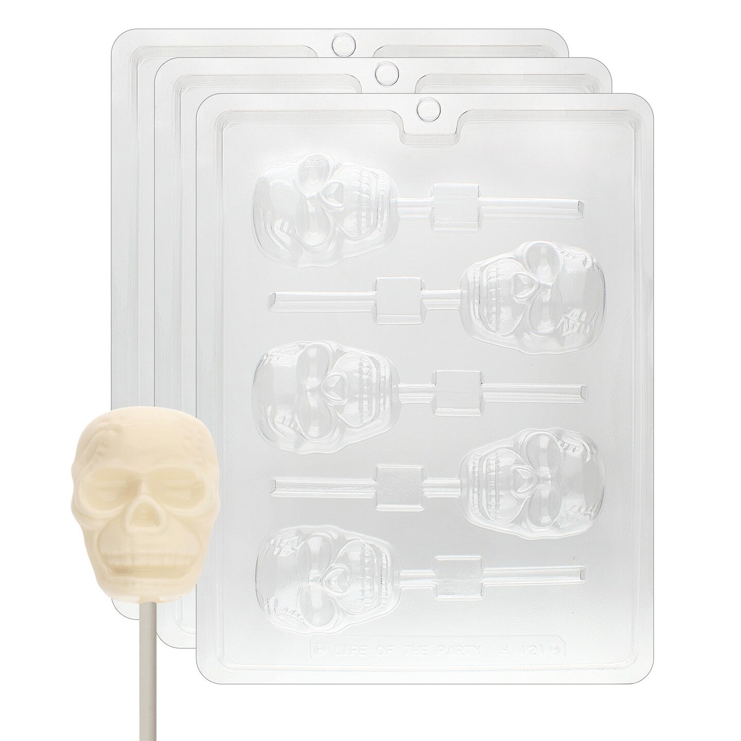 Hard Candy Skull Lollipop Mold & Sticks