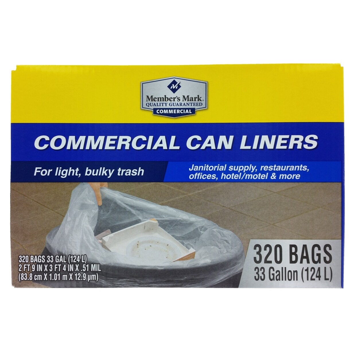 Blue Recycling Trash Liner - 33 Gallon