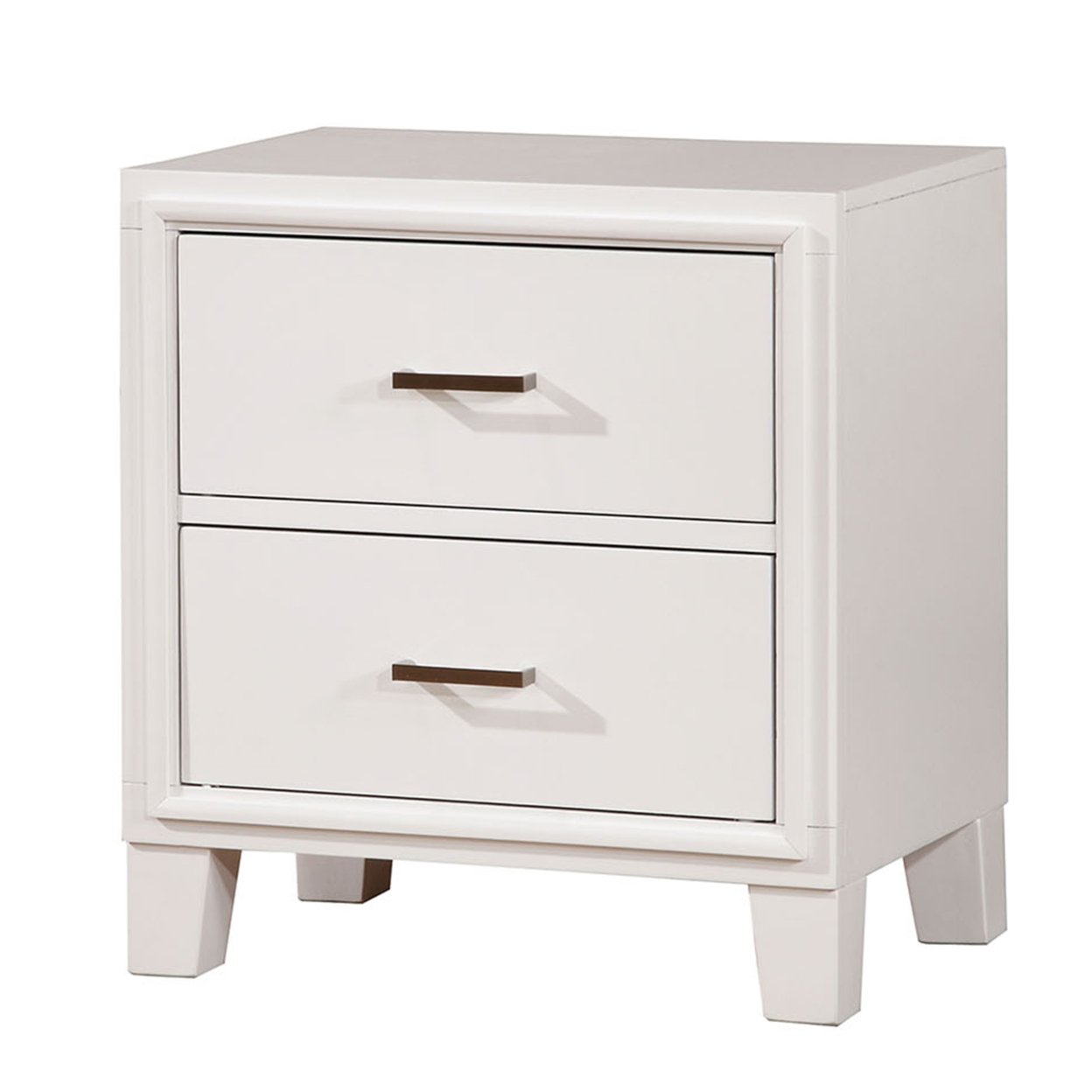 Saltoro Sherpi Transitional Solid Wood Night Stand With Drawers, White-