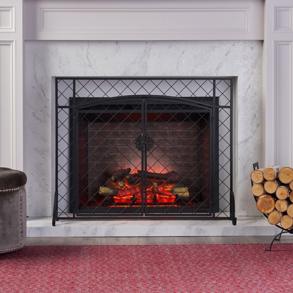 GDF Studio Memori Contemporary Iron Fireplace Screen