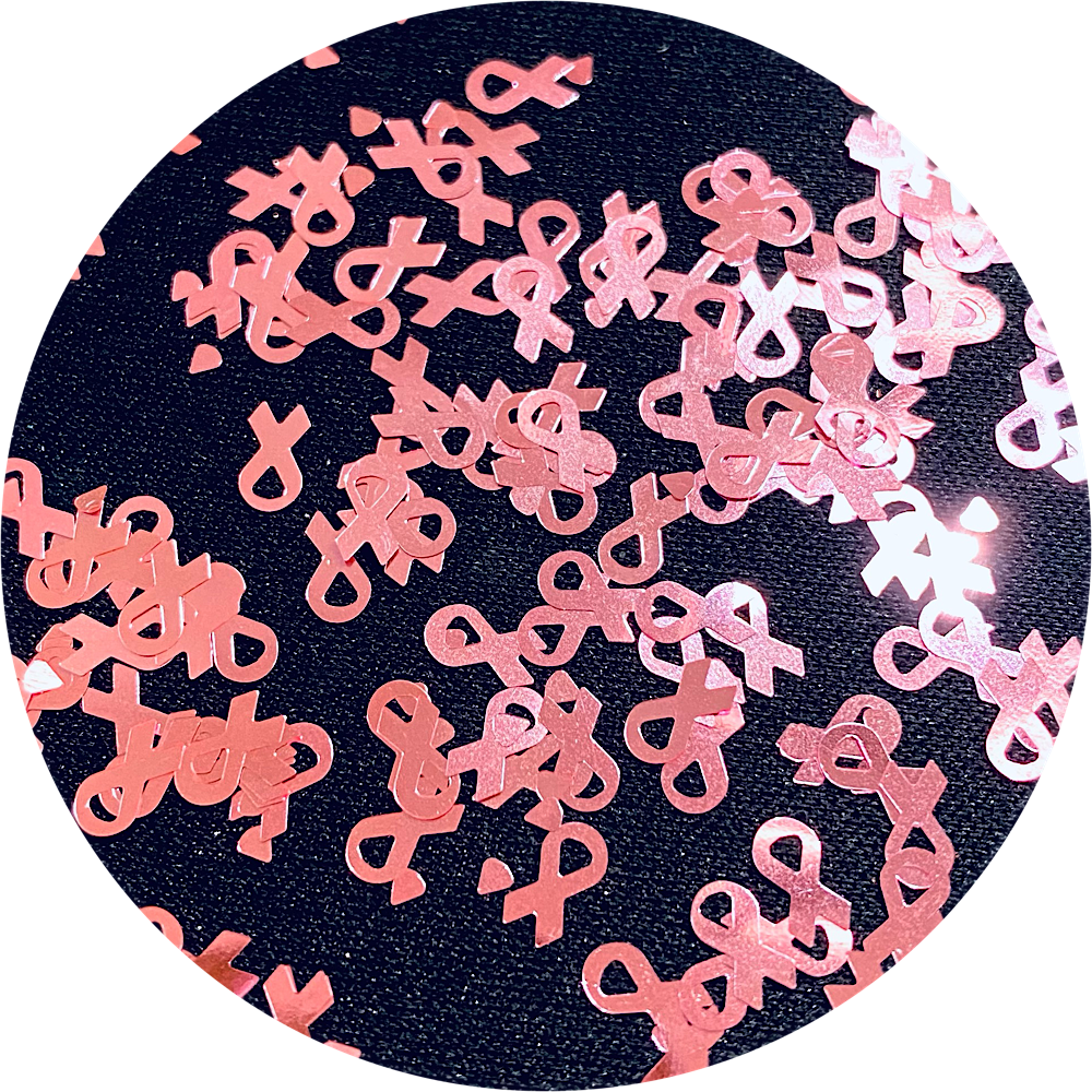 Polyester Glitter - Pink Ribbons Glitter Shape  by Glitter Heart Co.&#x2122;