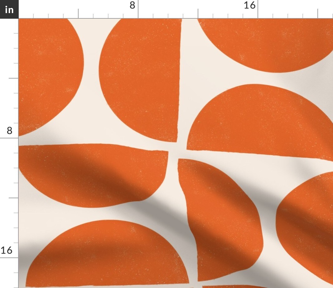 Mod Shapes Retro Geometric Large Scale Bold Mcm Minimalism Custom Printed Fabric by Spoonflower Various Fabrics by the Yard or Fat Quarter