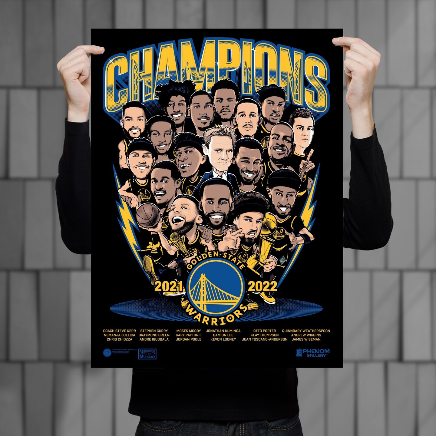 Phenom Gallery Golden State Warriors 2022 NBA Championship 18&#x22; x 24&#x22; Deluxe Framed Serigraph