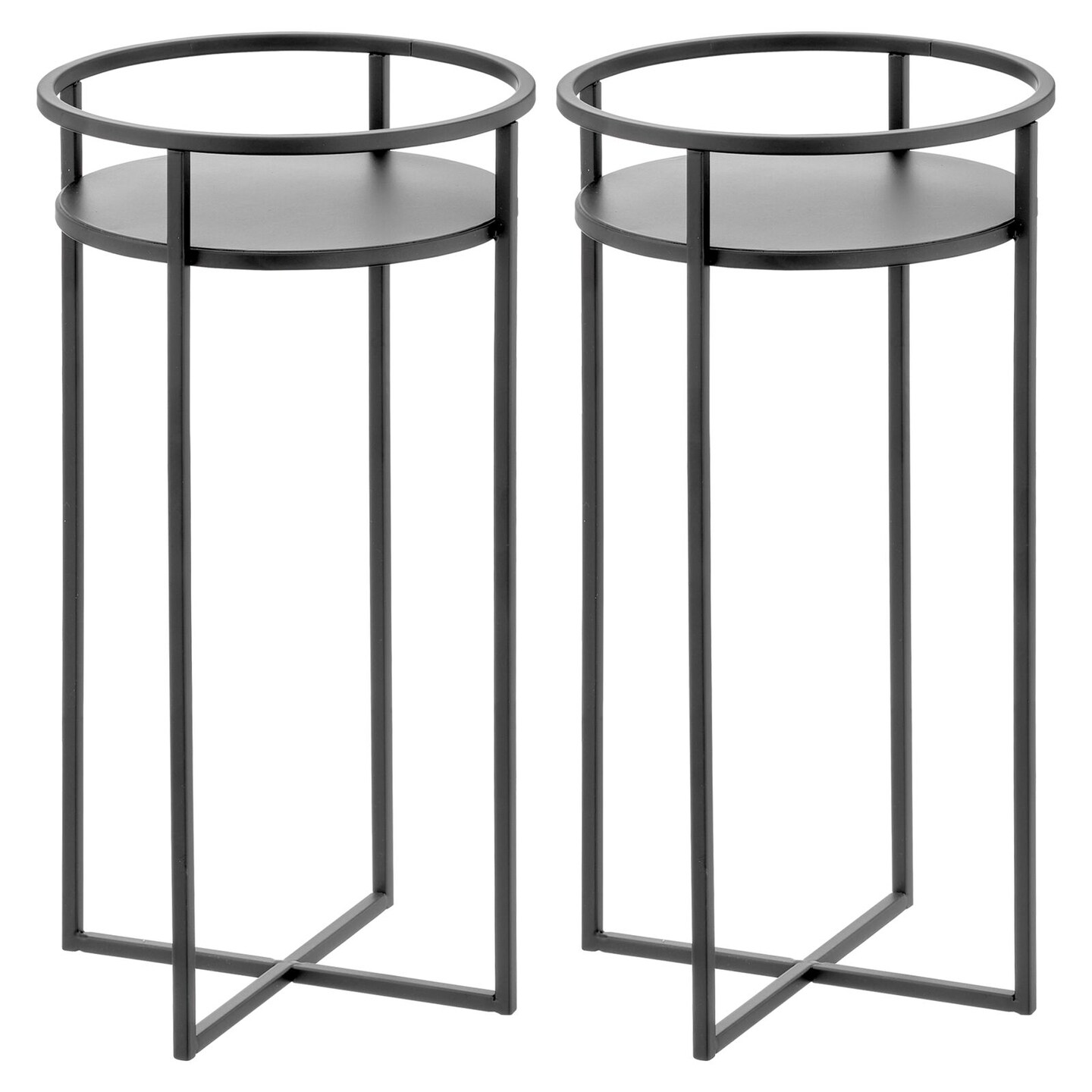 mDesign Metal Mid Century Modern Indoor/Outdoor Plant Stands