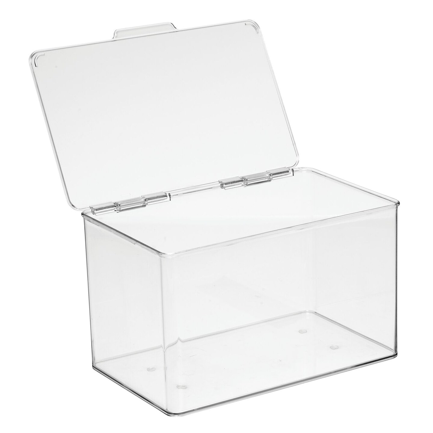 mDesign Plastic Bathroom Stackable Storage Container Box with Lid