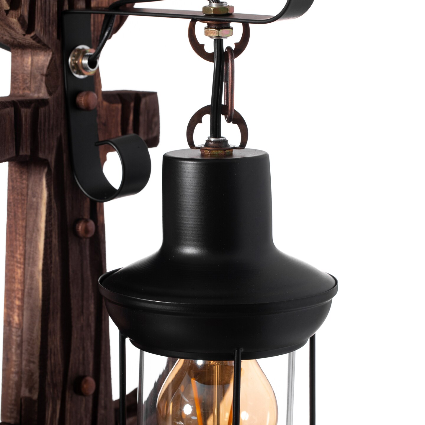 Vintage Industrial Anchor Shape Wooden Wall Lamp, Nautical Ship Wall Sconce Light, Rustic Anchor-shaped Wall Fixture, Anchor Design Wall Lantern, Coastal Boat Decor Lighting for Home Decor, Restaurant or Bar, Set of 2