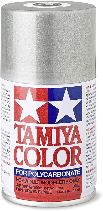 Tamiya PS-36 Translucent Silver Polycarbonate Spray Paint 100mL For Polycarbinate