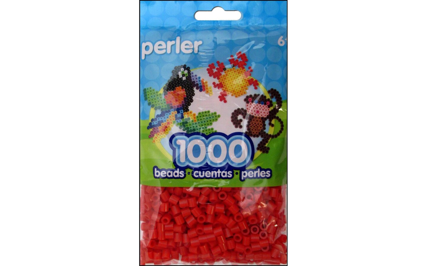 RED PERLER BEAD BAG 1000
