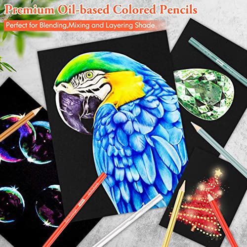 Colored Pencils for Adult Coloring Book, 120 Color Pencils Set, Professional Soft Core Vibrant Colores, Drawing Kit Coloring Pencils for Sketching Shading, Christmas Gifts Art Supplies for Adults Kids