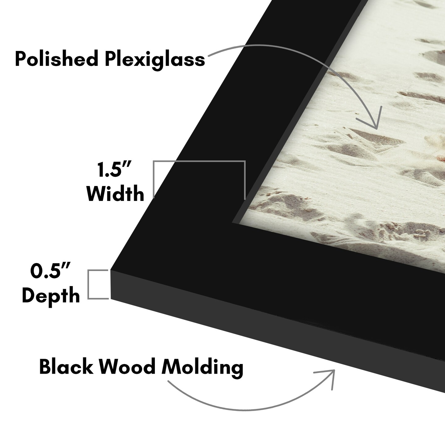 Americanflat Gallery Poster Frame - Wooden Picture Frame for Wall Art - Plexiglass Cover - Hanging Hardware for Horizontal or Vertical Display