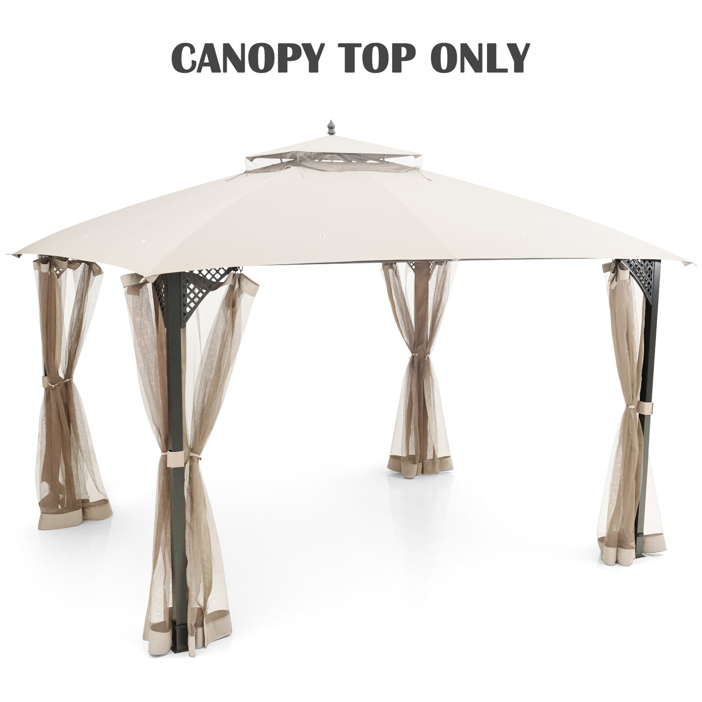 12x10 Feet Gazebo Replacement Top with Air Vent and Drainage Holes