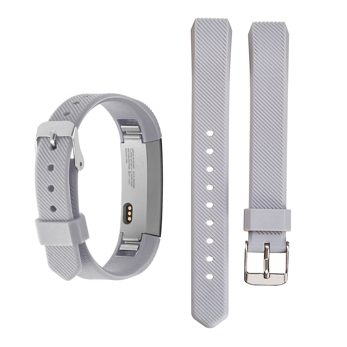 Zodaca TPU Watch Band Compatible with Fitbit Alta and Alta HR Fitness Tracker Replacement Band for Men and Women Gray Michaels