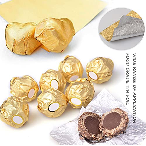 600 Pieces Foil Candy Wrappers, 4x4 inches Foil Candy Wrappers Aluminium Foil Paper, DIY Package Candy Paper Chocolate Packaging Wrapping Papers Square for Candy Packaging