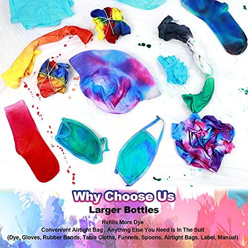 239 Pack Large Tie Dye Kit for Kids and Adults - Permanent Tie Dye Kits for Clothing Craft Fabric Textile Party Group Handmade Project (Dye up to 60 Medium Adults T-Shirts!)
